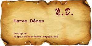 Mares Dénes névjegykártya